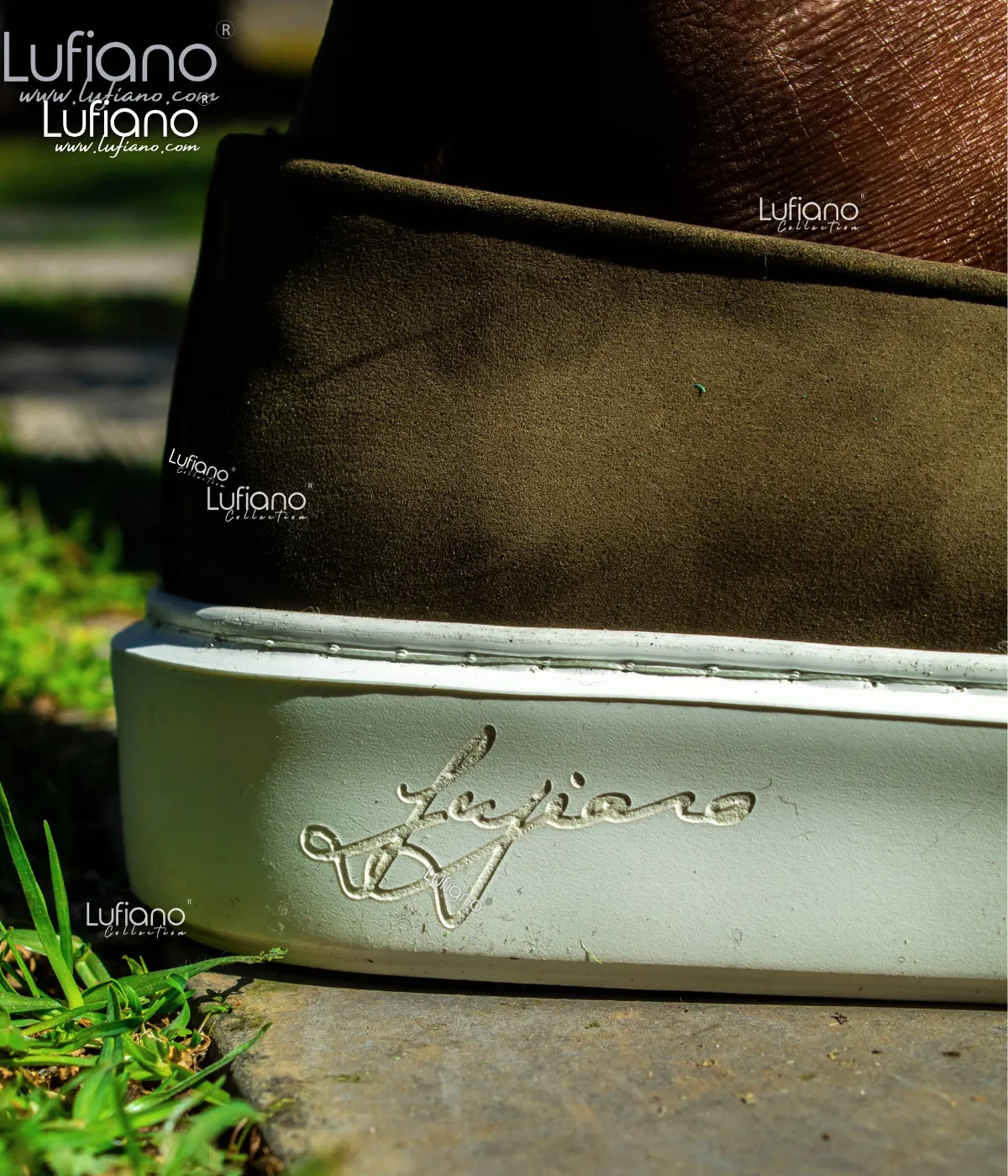 027C - Lufiano-Suede Leather loafers- Khaki
