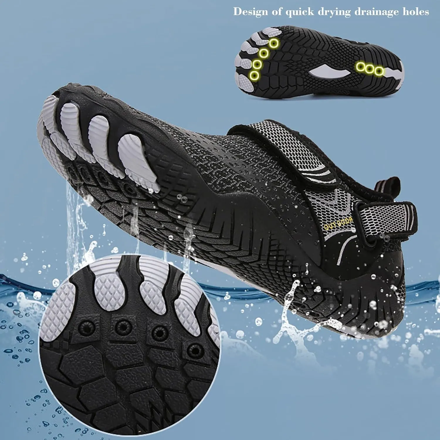 Adult Water Shoes Men Size 10.5 Slip on for Men Women Water Hiking Shoes for Women Non Slip Extra Wide Water Shoes Aqua Sports Outdoor Shoes Aqua Socks for Swim Beach Pool Surf Yoga