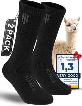 Alpaca Wool Boot Socks 2 pairs for Men and Women,Thick Thermal Winter Socks Cold Weather Hunting Hiking,Moisture Wicking