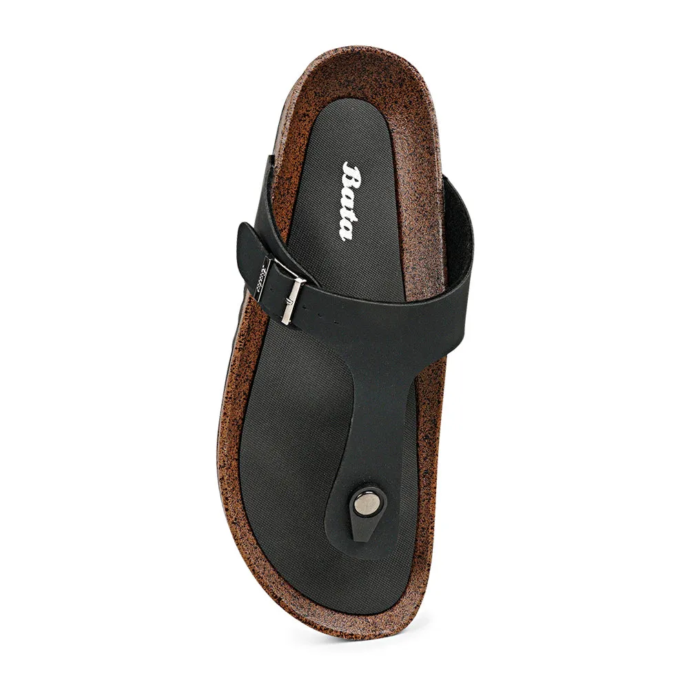 Mens Durable Matte Finish Toe-Post Sandals by Bata