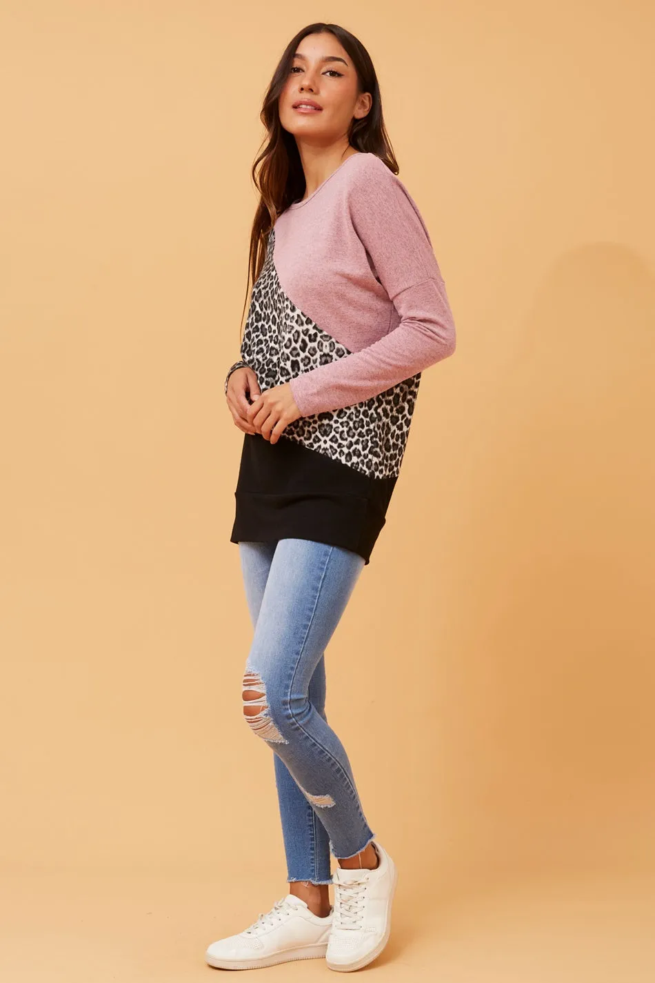BIRD ANIMAL PRINT PANEL TOP
