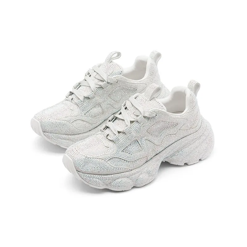 Butterfly Manor Butterfly Dream Series Rhinestones Clunky Sneaker In White