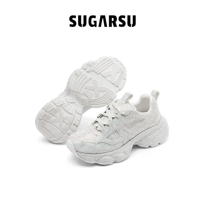 Butterfly Manor Butterfly Dream Series Rhinestones Clunky Sneaker In White