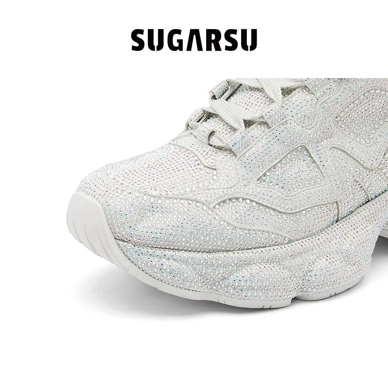 Butterfly Manor Butterfly Dream Series Rhinestones Clunky Sneaker In White