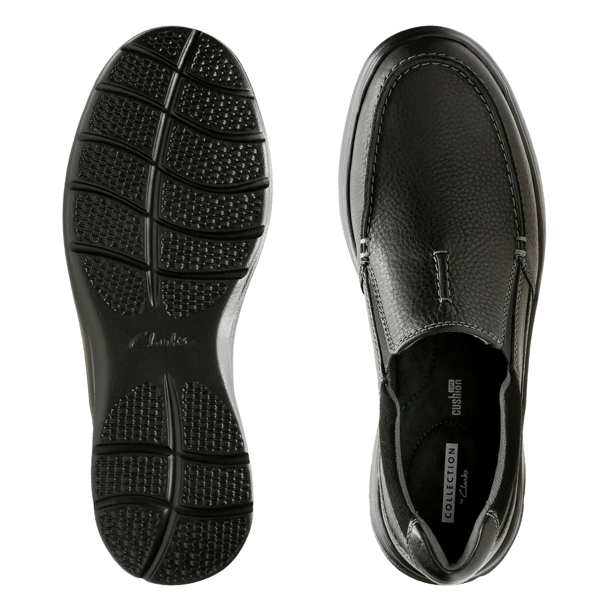 Clarks Cotrell Free Black Oily Leather - Standard Width