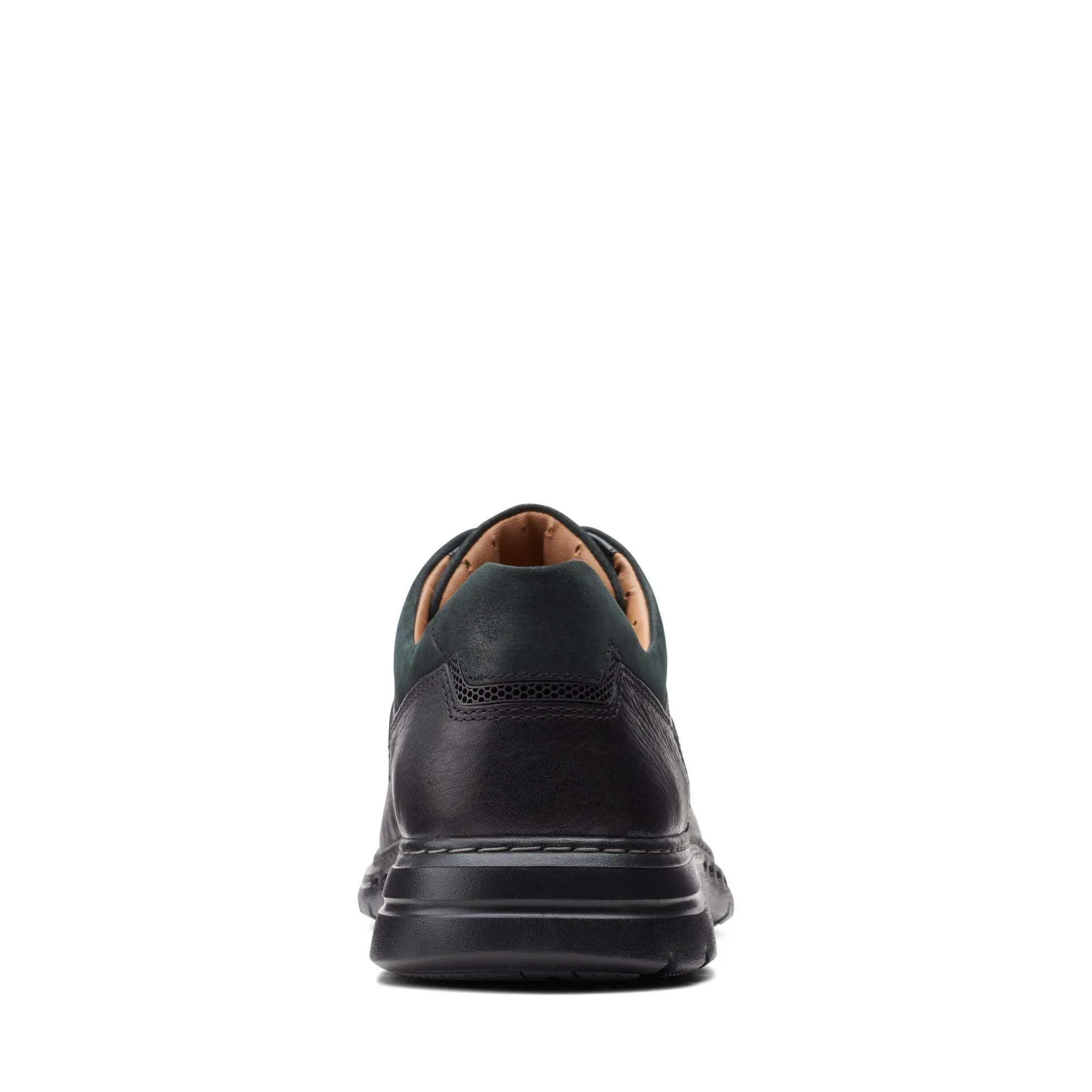 Clarks Un Brawley Lace Black Leather - Wide Width