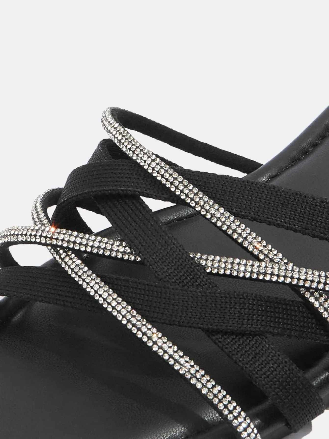 CUCCOO CHICEST Woman Shoes Rhinestone Decor Vacation Lightweight Black Flat Slide Sandals For Spring And Summer Vacation Shoes Summer Sale Elegant Sandals