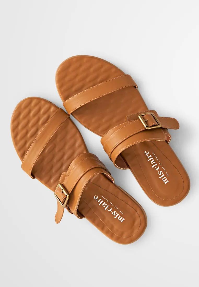 Donna Double Strap Adjustable Sandals - Brown