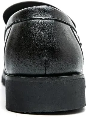 Dress Formal Shoes for Men Slip On Pointed Toe Vegan Leather Apron Toe Monk Strap Block Heel Non Slip Resistant Outdoor