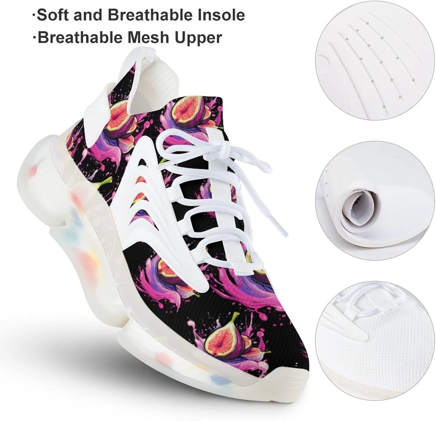 Fig Fruit Mens Sneakers Running Shoes Lightweight Athletic Shoes for Jogging Walking Gym