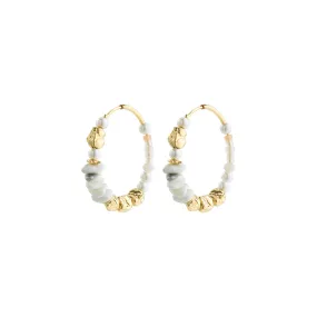 FORCE hoop earrings white/gold-plated