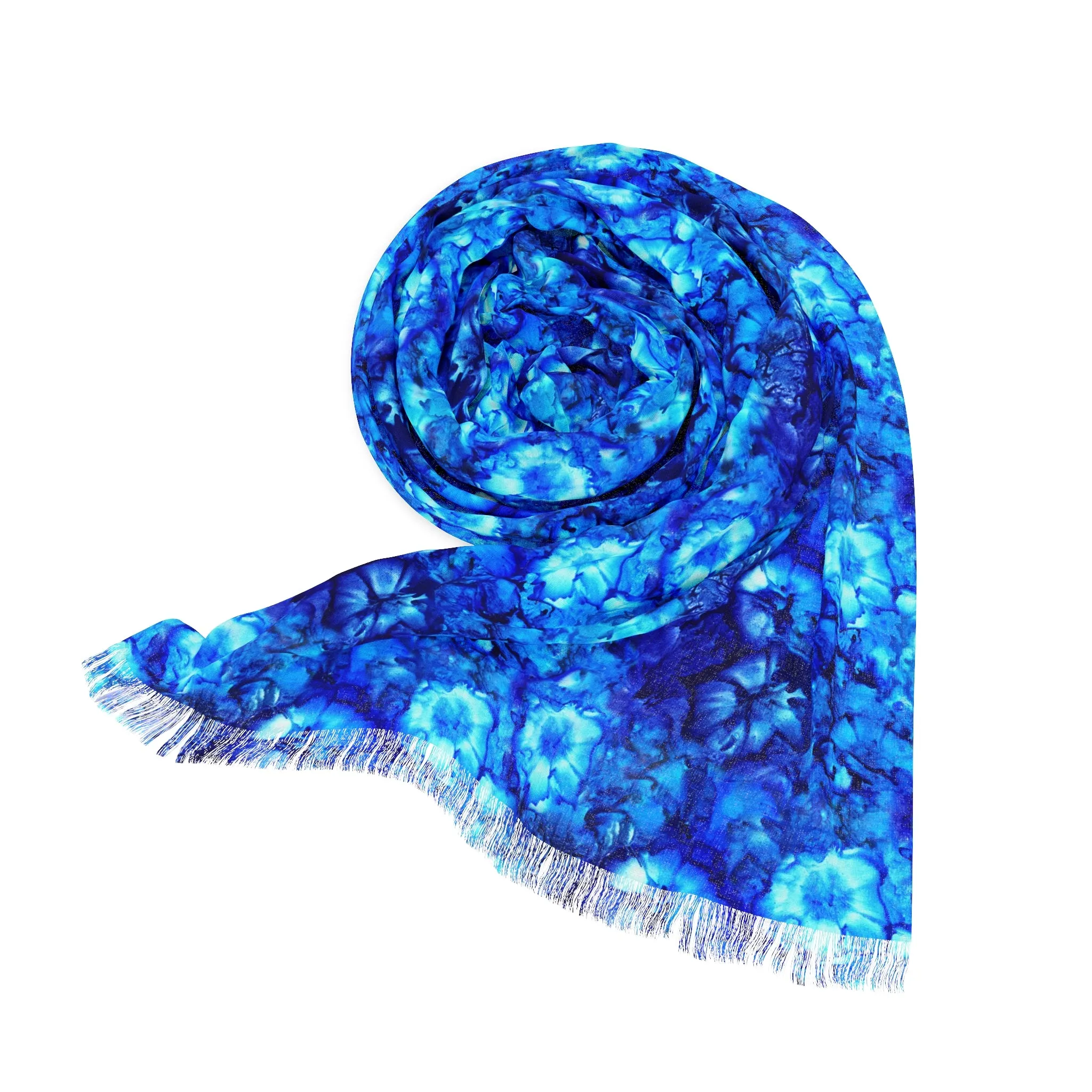 Fringe Scarf - Serenity Print