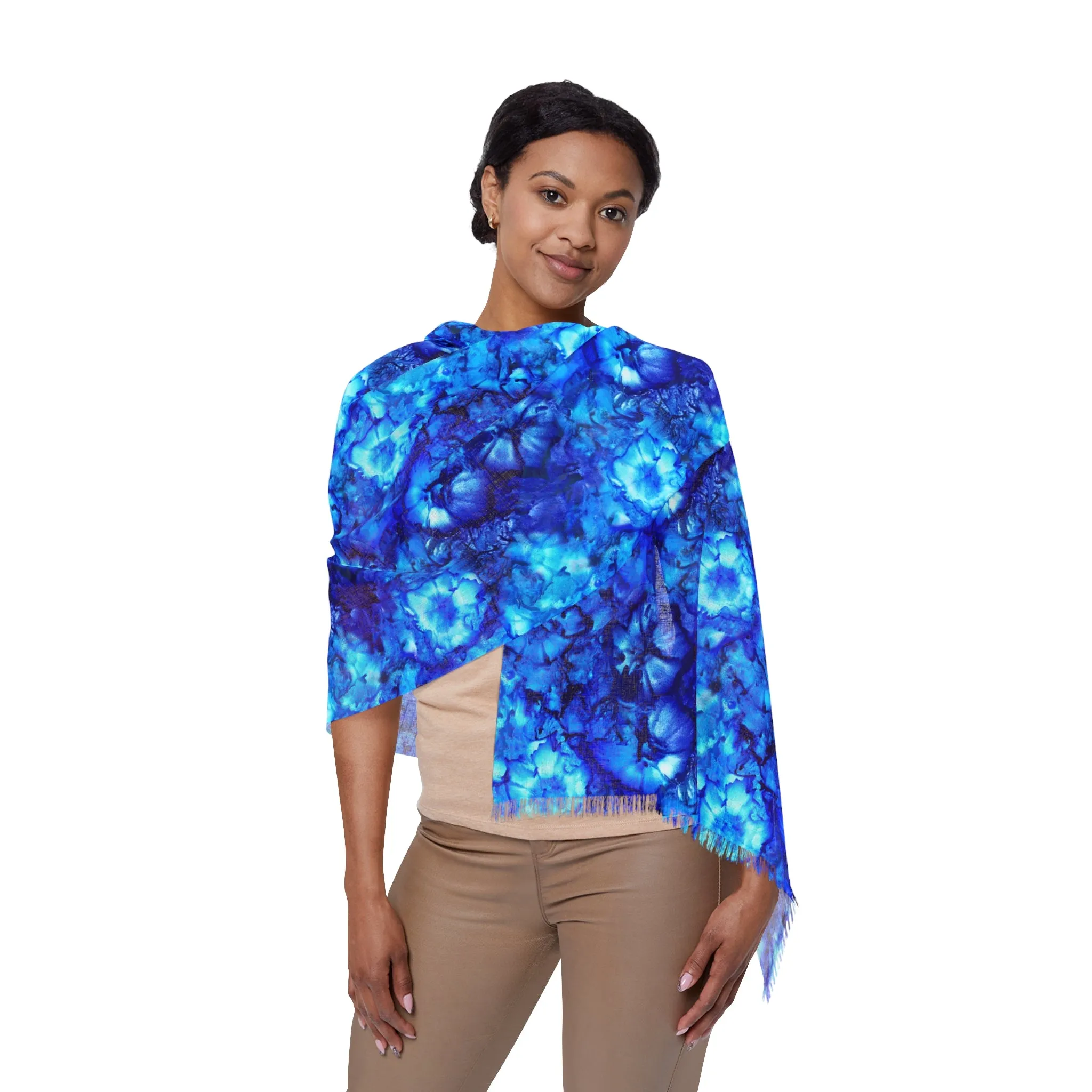 Fringe Scarf - Serenity Print