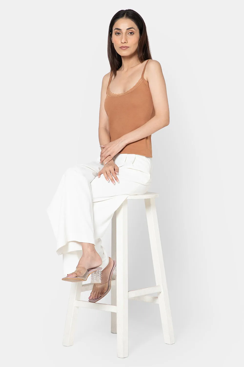 Full Coverage Non-Wired Non-Padded Cotton Intimacy Slip Camisole - IN08