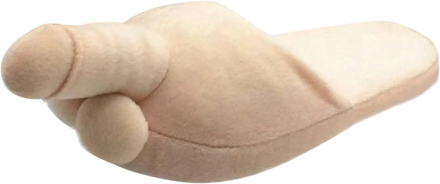 Funny Couples Plush Slipper Novelty Gag Gift, Indoor Flat Winter Furry Slippers for Women Men Shoes Anti Slip Soft Cute House Slippers