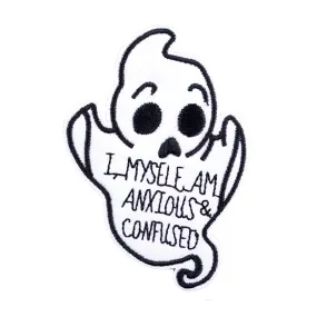Ghost With An Inscription Style Patches For Clothing / Stylish Thermal Badges