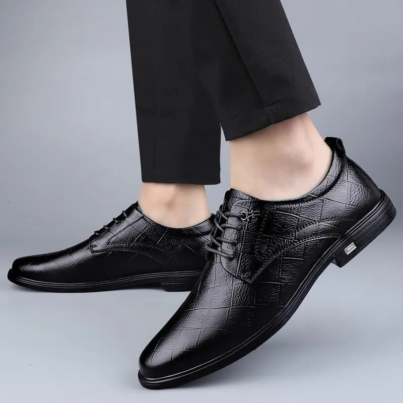 Handmade Brogue Office Shoes Vintage Design Oxford Shoes Versatile Mens Dress Shoes Formal Business Leather Shoes New Breathable Casual Shoes