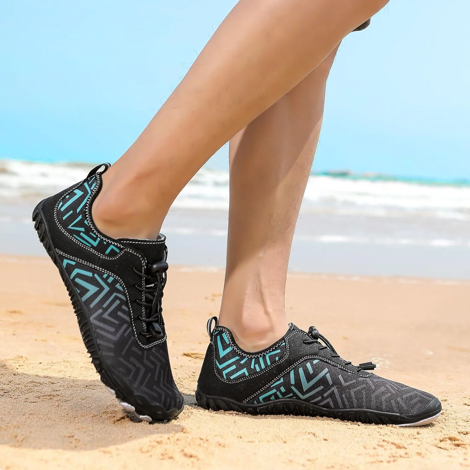 Hiking Water Shoes Women Men, Unisex Non-Slip Wide Toe Box Barefoot Grounded Footwear, Quick Dry Aqua Shoes, Zero Drop Breathable Hiking Sneakers for Hike, Walking, Running, Swimming, Travel