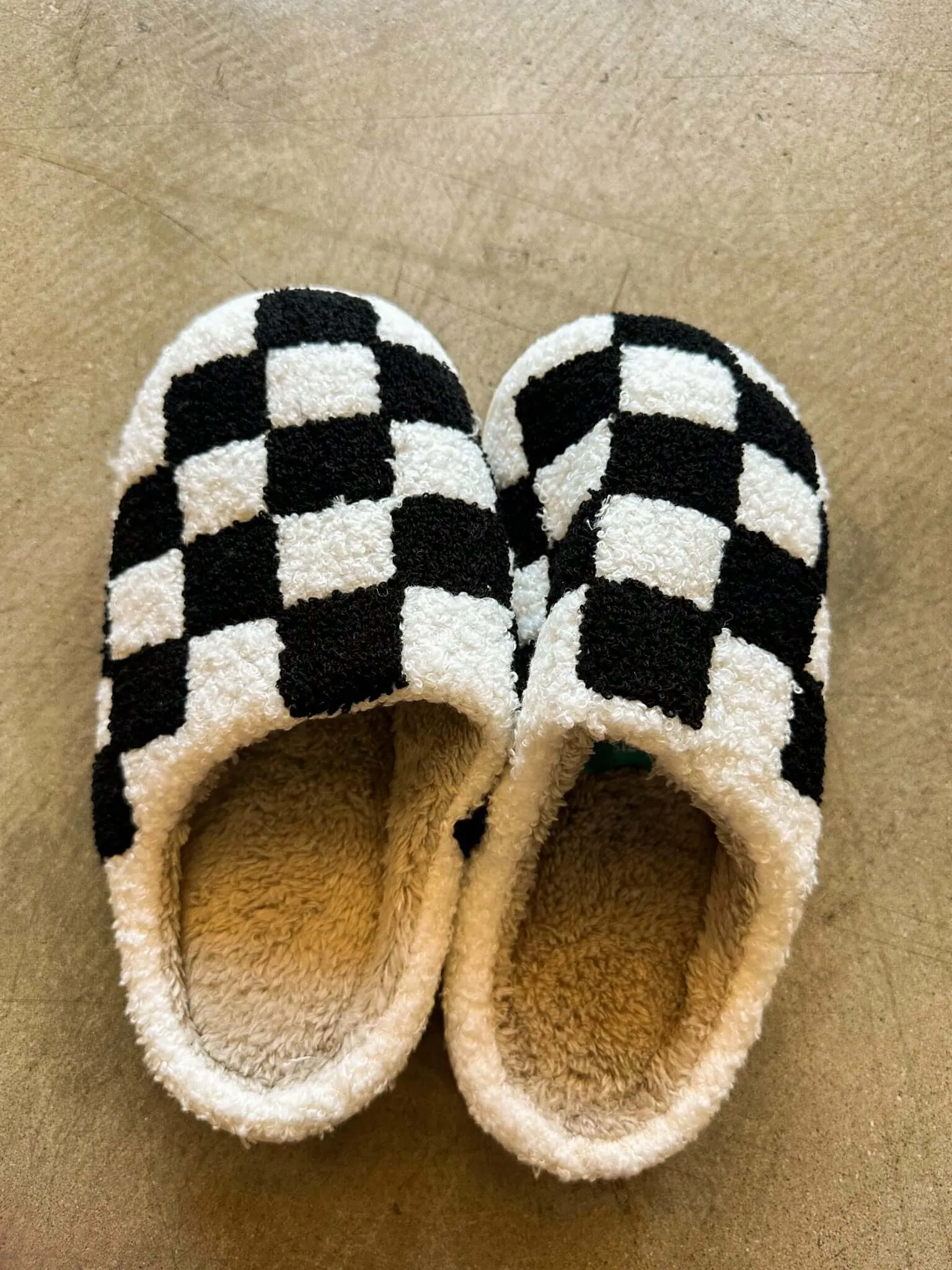 Just Checking In Fuzzy Slippers