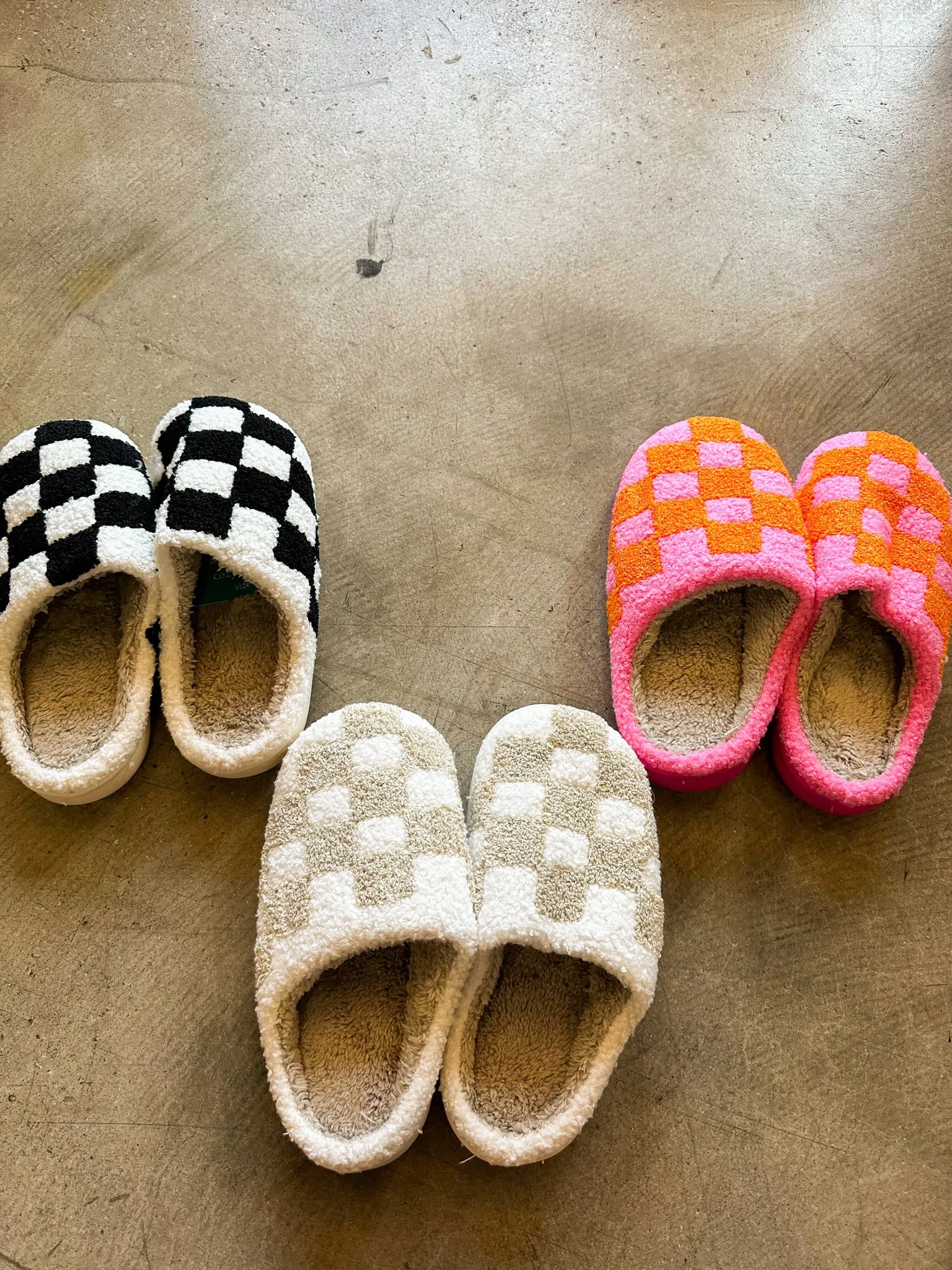 Just Checking In Fuzzy Slippers