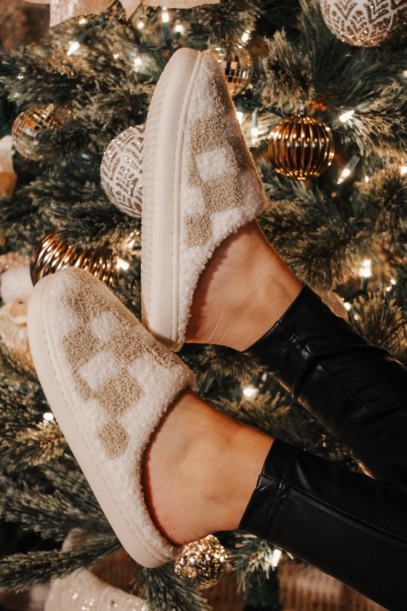 Just Checking In Fuzzy Slippers