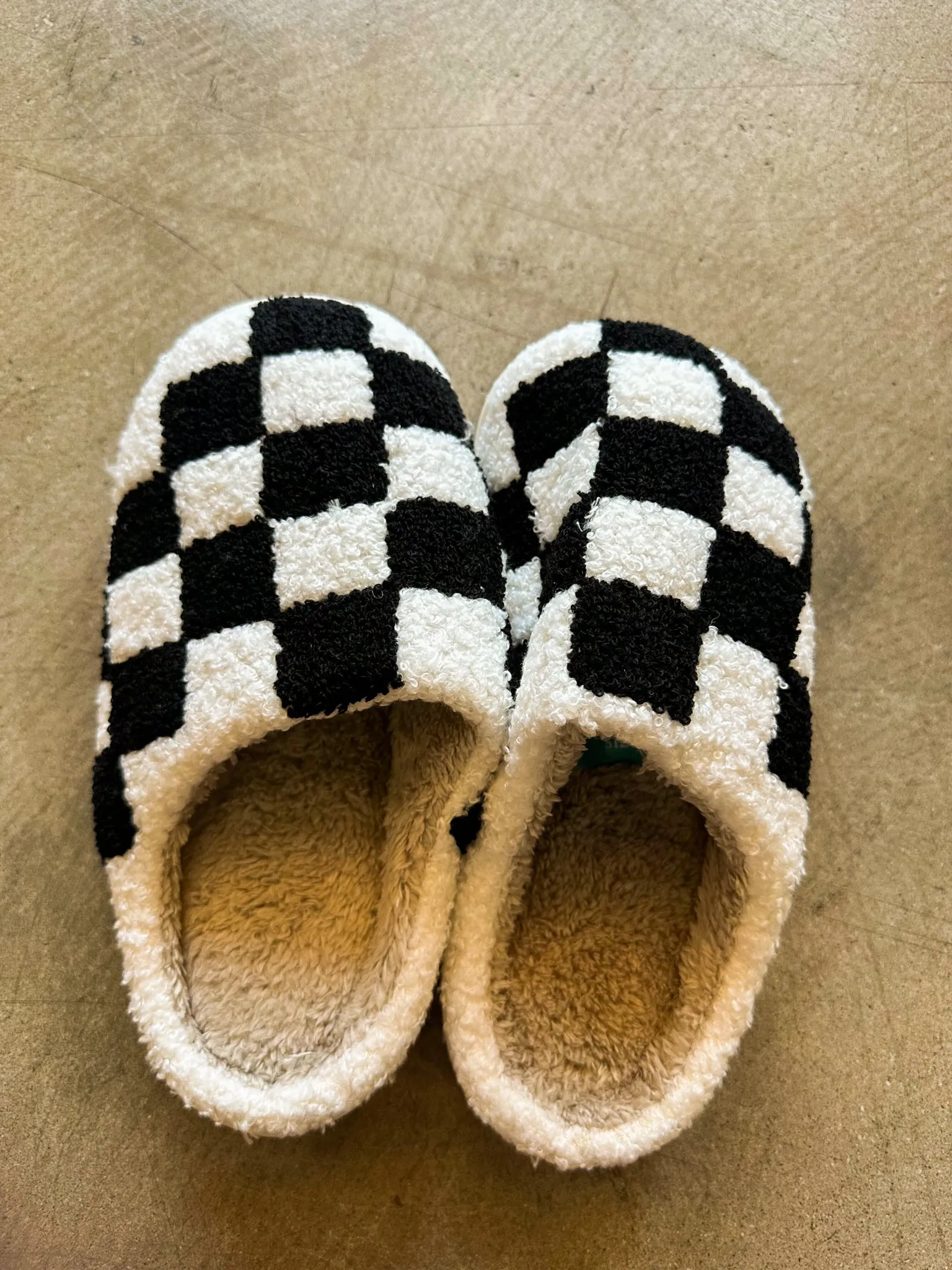 Just Checking In Fuzzy Slippers