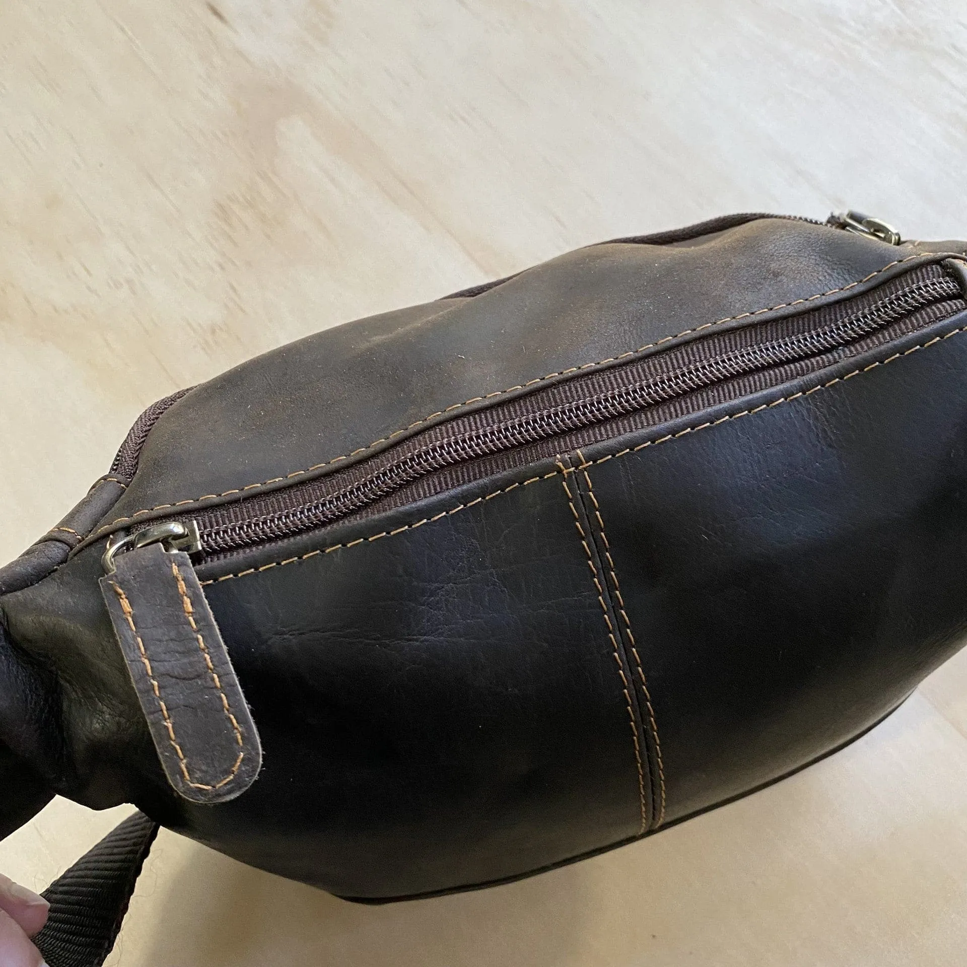Leather Bum Bag Dark Brown - KALGHI