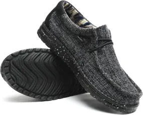 Men’s Machine Washable Slip On Lace Up Casual Loafer Breathable Travel Canvas Shoes for Men Comfortable and Stylish Summer Loafers Lightweight Walking Shoes Boat Shoe
