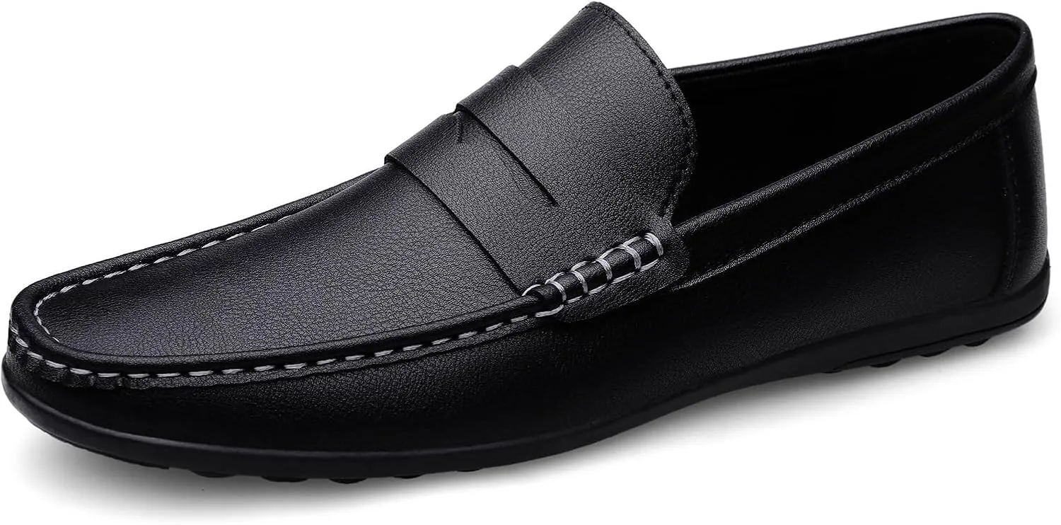Men's Slip-On Dress Shoes Mens Casual Classic Summer Patent Leather Loafers Lightweight All-Day Comfort Tuxedo Shoes