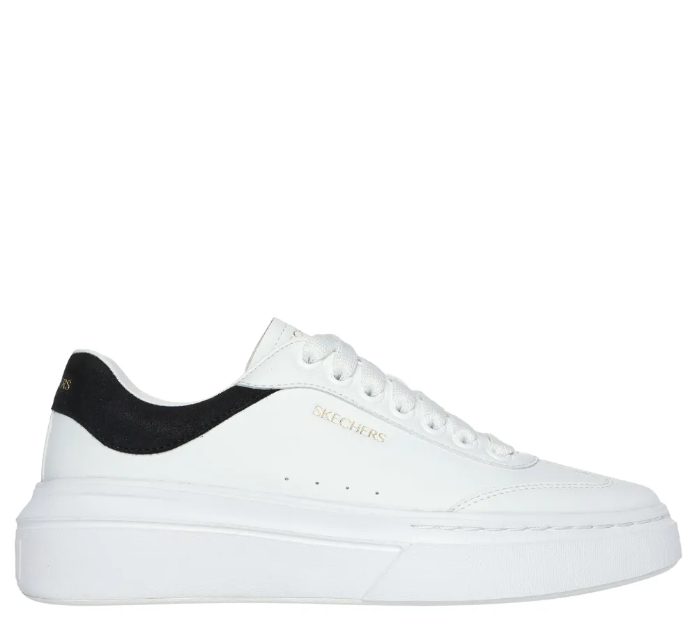Pantofi sport, dama, SKECHERS CORDOVA CLASSIC-BEST BEHAVIOR 185060-WBK alb, piele ecologica