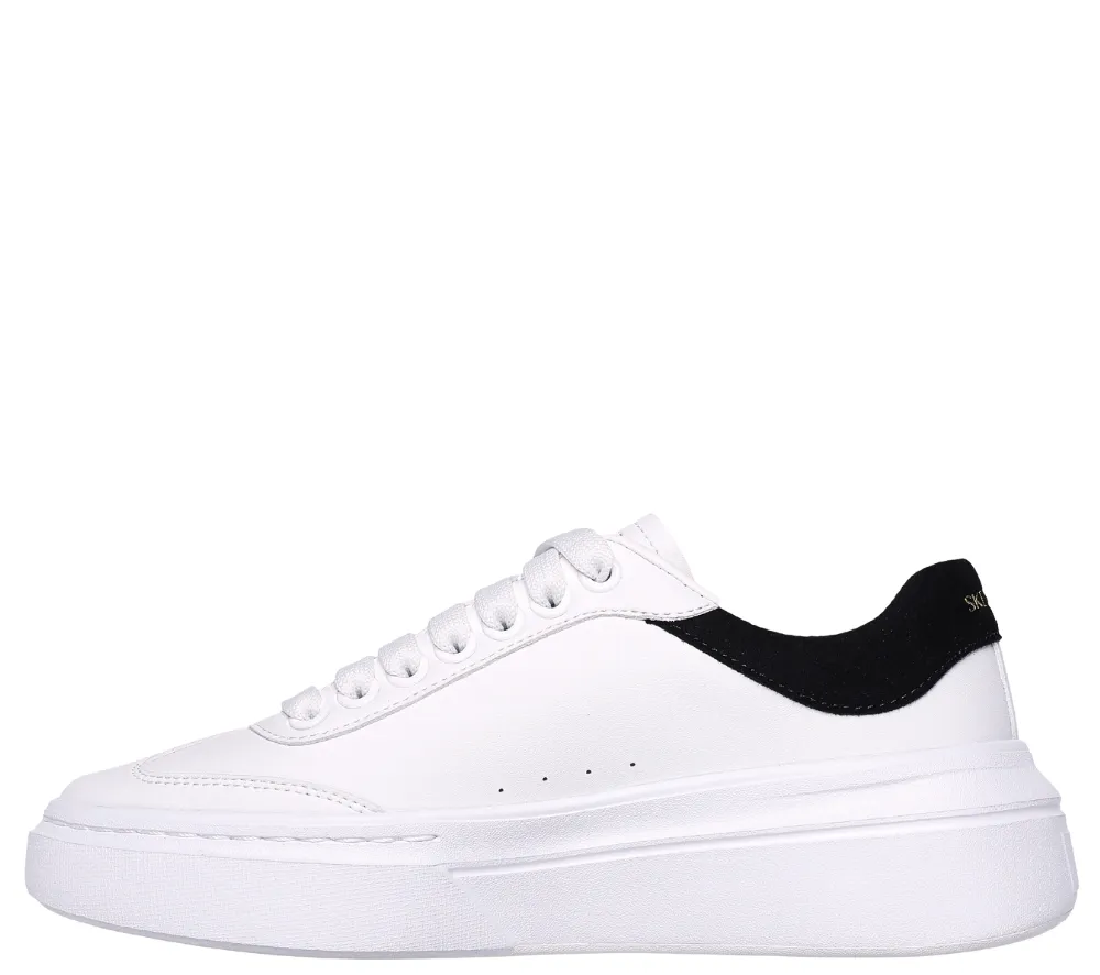 Pantofi sport, dama, SKECHERS CORDOVA CLASSIC-BEST BEHAVIOR 185060-WBK alb, piele ecologica