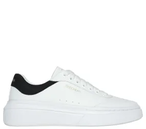 Pantofi sport, dama, SKECHERS CORDOVA CLASSIC-BEST BEHAVIOR 185060-WBK alb, piele ecologica