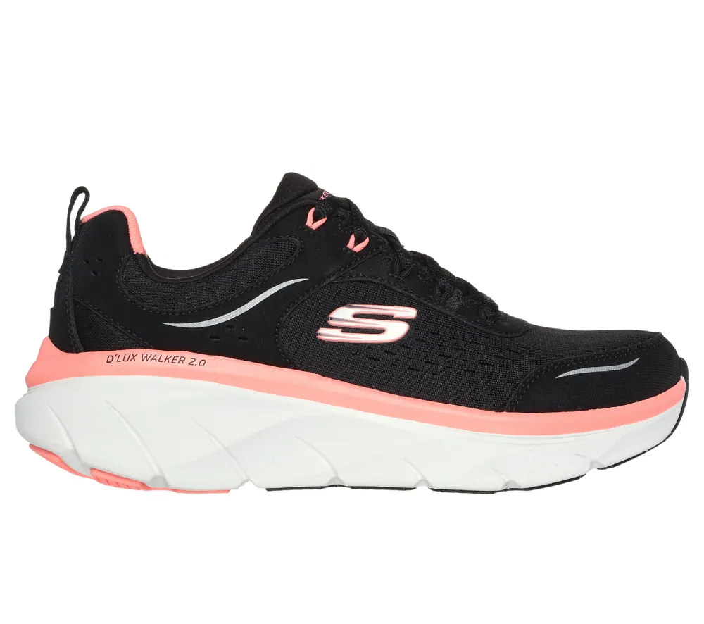 Pantofi sport, dama, SKECHERS D'LUX WALKER DAISY DOLL 150093-BKCL negru, piele naturala