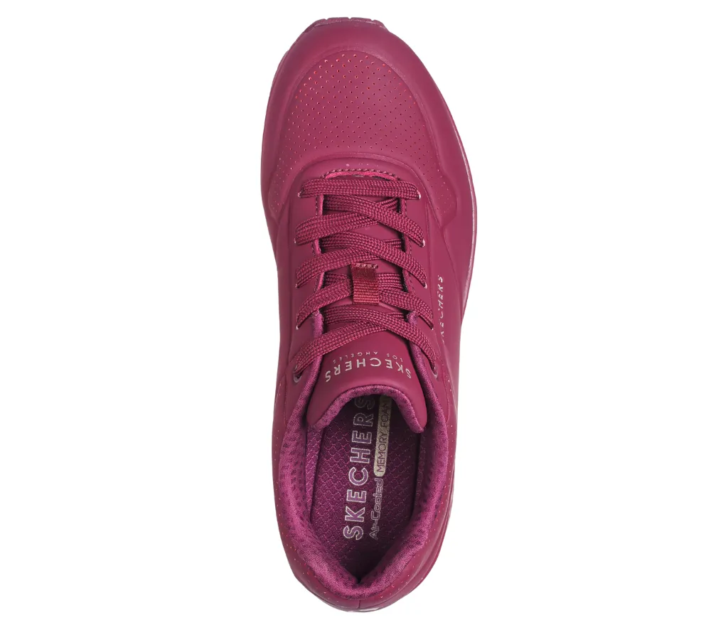 Pantofi sport, dama, SKECHERS Uno Stand On Air 73690-PLUM mov, piele ecologica