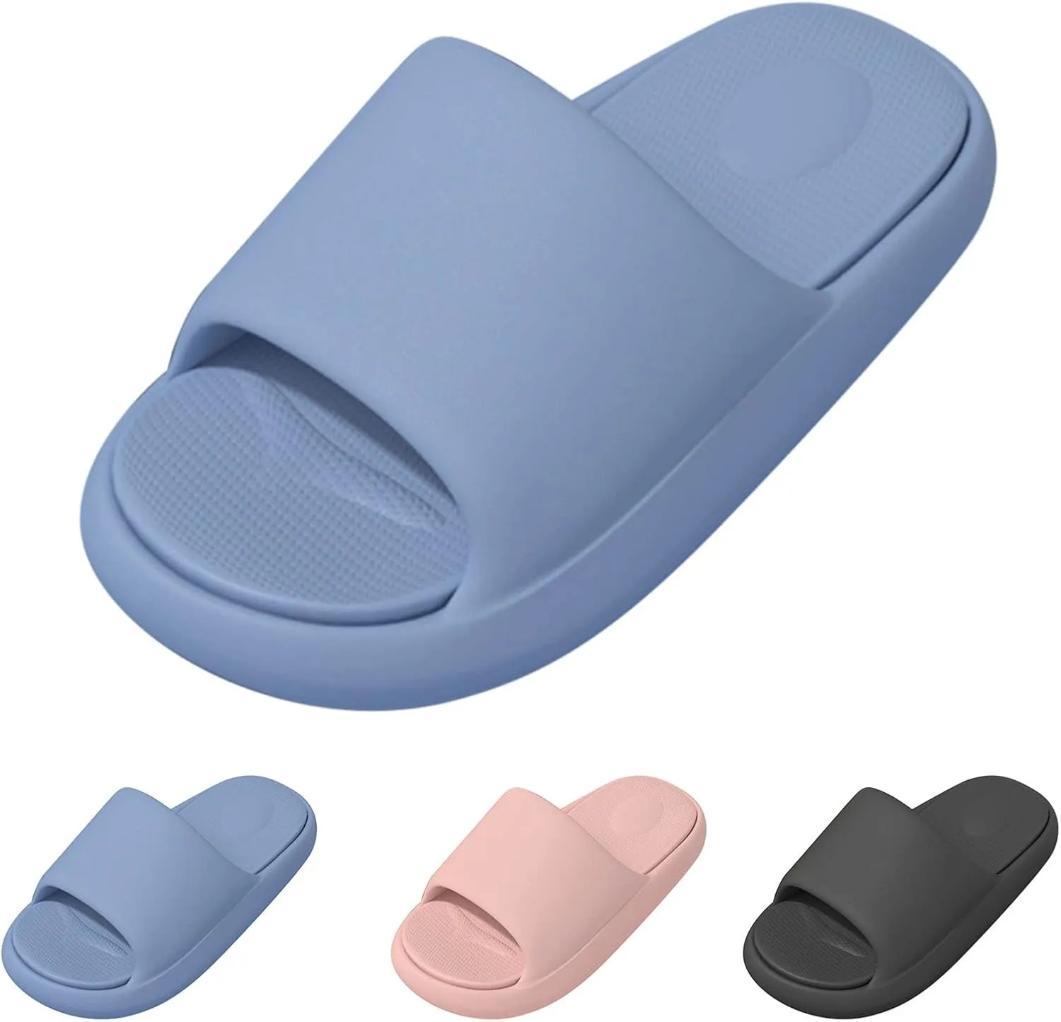 Roorsily Men's Breathable Open Toe Slippers Home Bathroom Slippers Soft Memory Foam Slippers Fashion Cloud Slippers