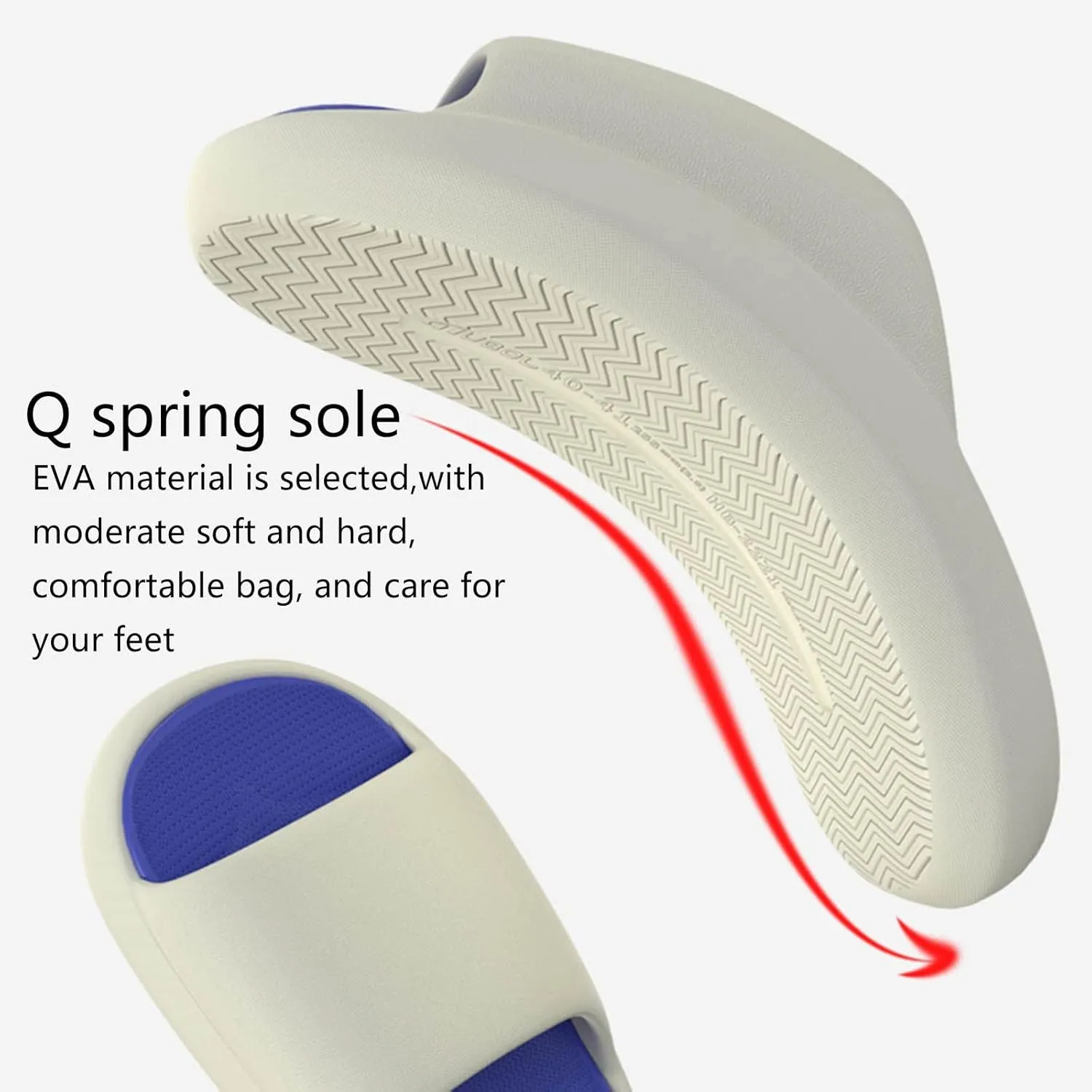 Roorsily Men's Breathable Open Toe Slippers Home Bathroom Slippers Soft Memory Foam Slippers Fashion Cloud Slippers