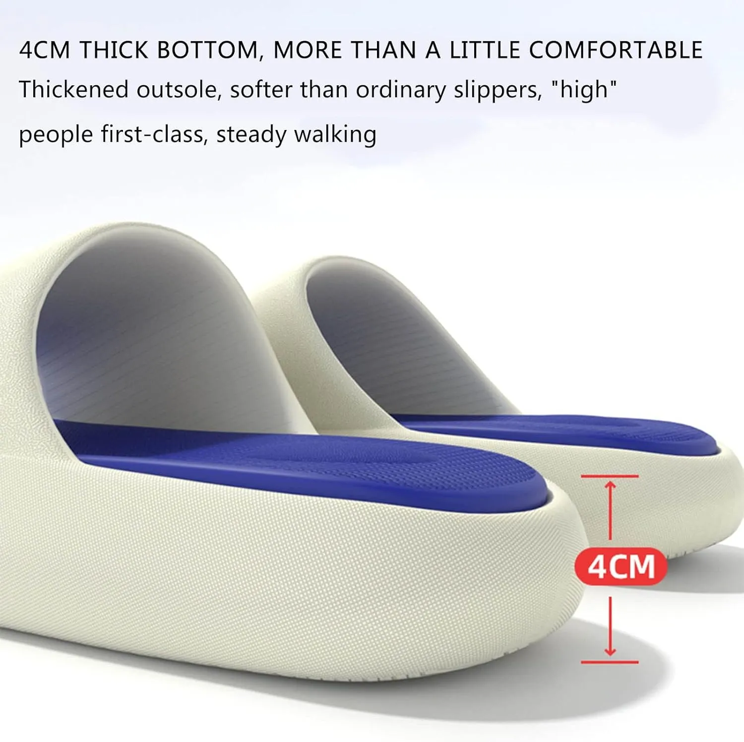 Roorsily Men's Breathable Open Toe Slippers Home Bathroom Slippers Soft Memory Foam Slippers Fashion Cloud Slippers