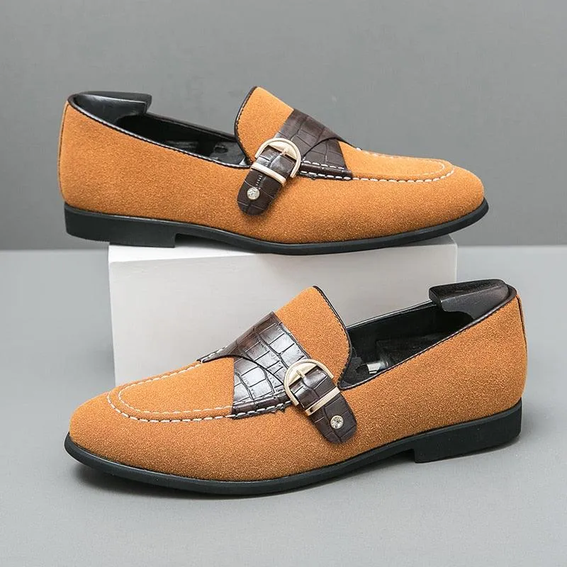 Round Toe Slip-On Formal Loafers - Men Shoes