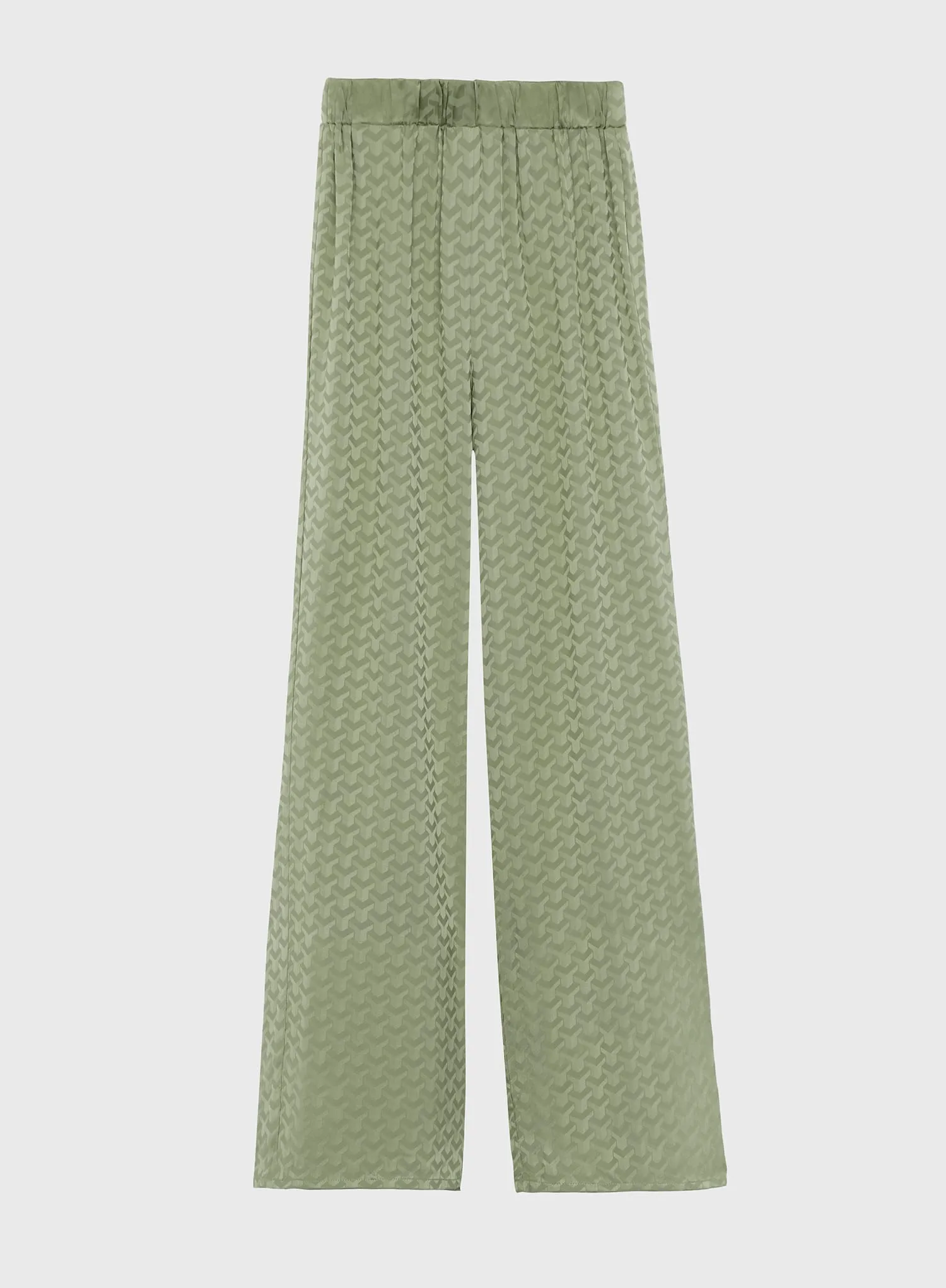 Sage Wide Leg Jacquard Trouser - Zaina