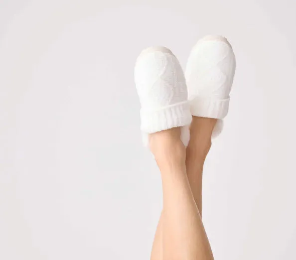 The Cable Crew Slipper in Ivory