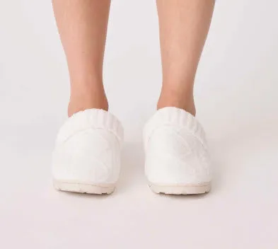 The Cable Crew Slipper in Ivory