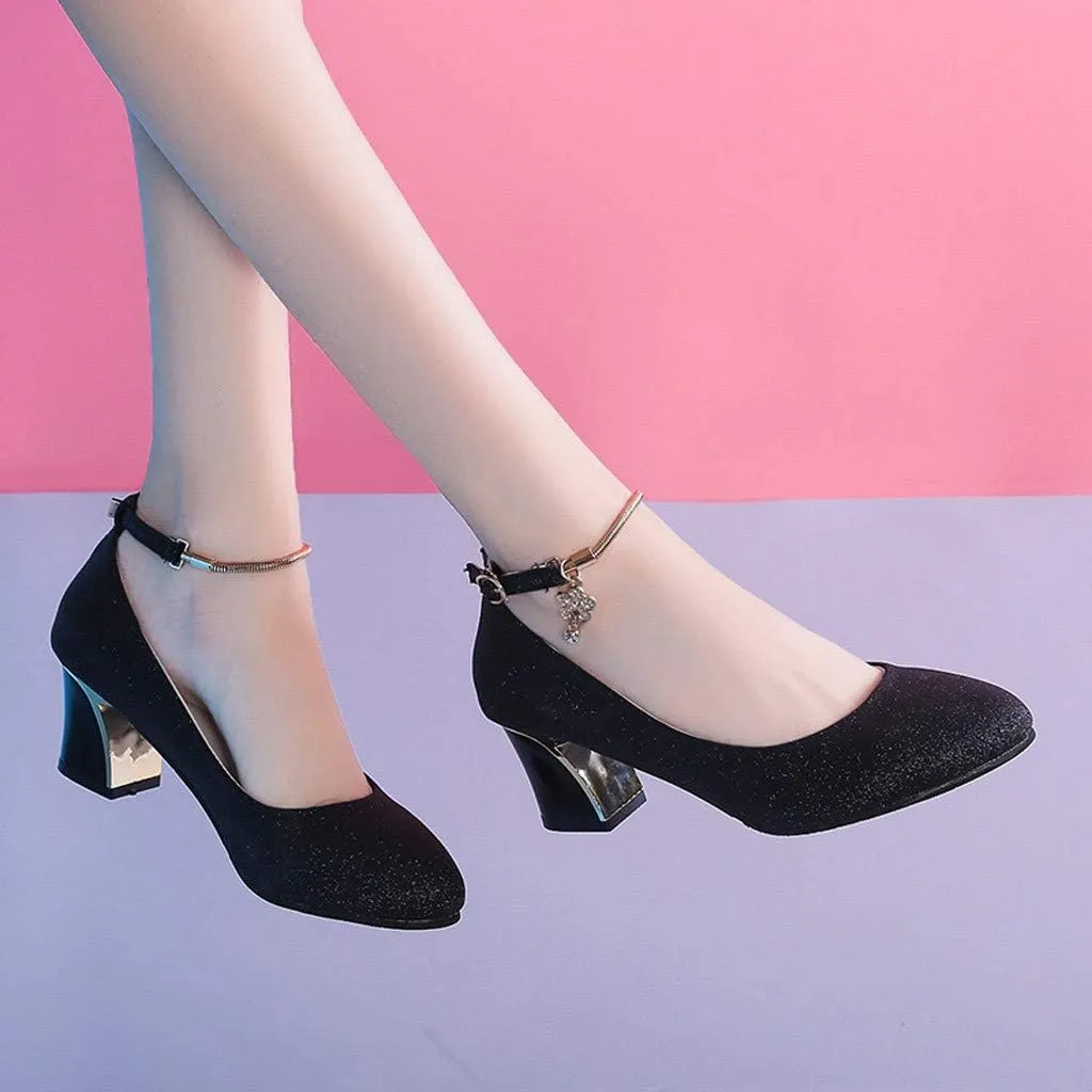 Women's Dressy Strappy 2 Inch Low Heel Open Toe Sandals Dress Shoes for Woman Lady Dance Evening Dancing Shoes