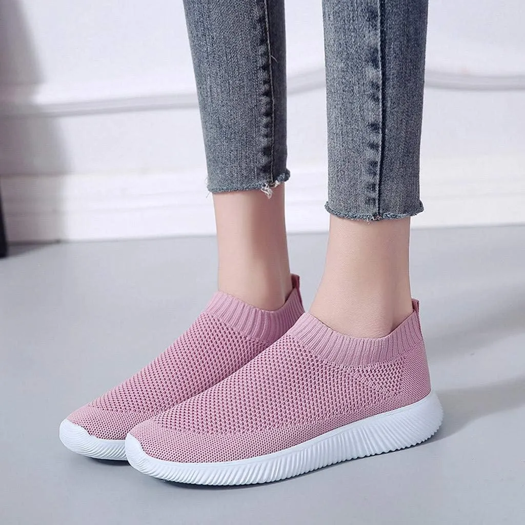 Women's Fashion Sneaker Mesh Slip On Black Non Slip Shoes for Women Comfortable Cheap Running Shoes Canvas Loafers Women Shoes Cute Sneakers for Women