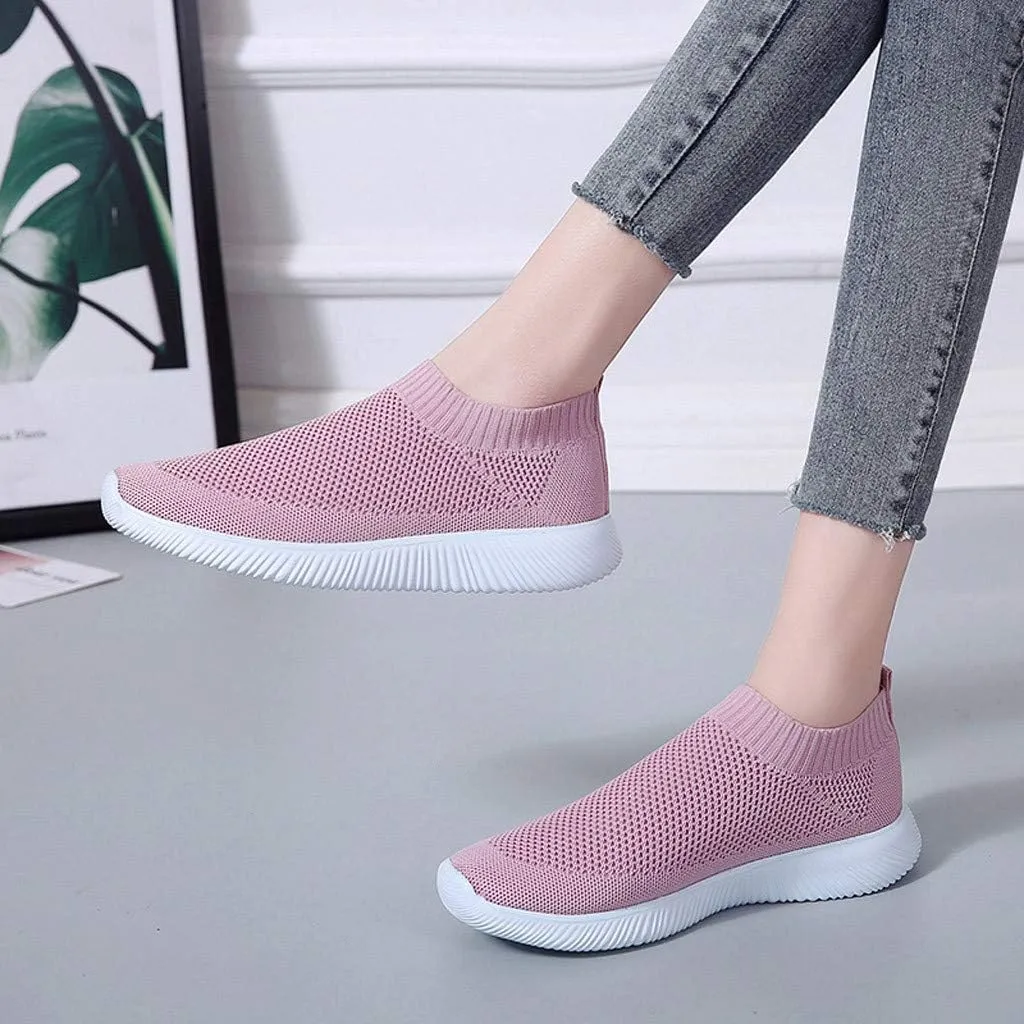 Women's Fashion Sneaker Mesh Slip On Black Non Slip Shoes for Women Comfortable Cheap Running Shoes Canvas Loafers Women Shoes Cute Sneakers for Women