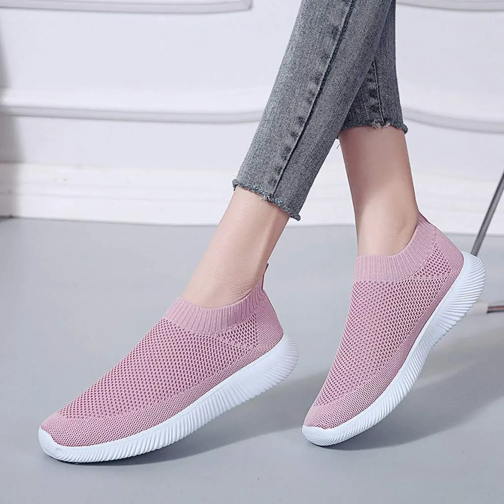 Women's Fashion Sneaker Mesh Slip On Black Non Slip Shoes for Women Comfortable Cheap Running Shoes Canvas Loafers Women Shoes Cute Sneakers for Women