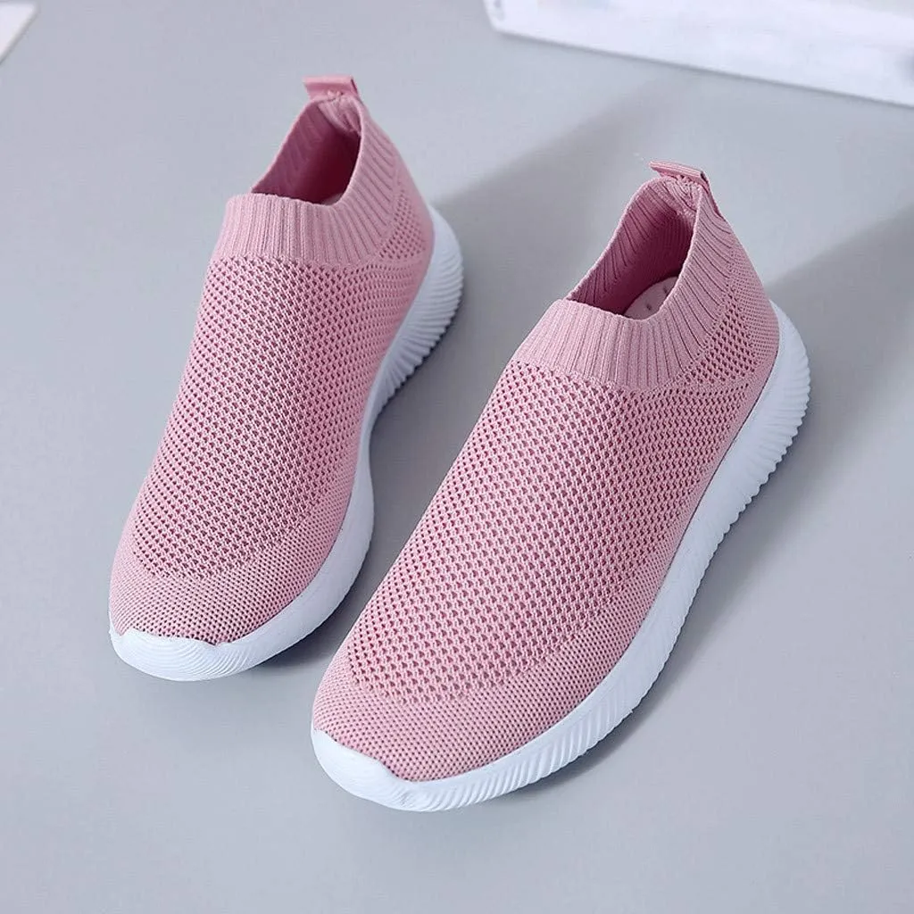Women's Fashion Sneaker Mesh Slip On Black Non Slip Shoes for Women Comfortable Cheap Running Shoes Canvas Loafers Women Shoes Cute Sneakers for Women
