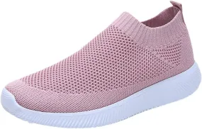 Women's Fashion Sneaker Mesh Slip On Black Non Slip Shoes for Women Comfortable Cheap Running Shoes Canvas Loafers Women Shoes Cute Sneakers for Women