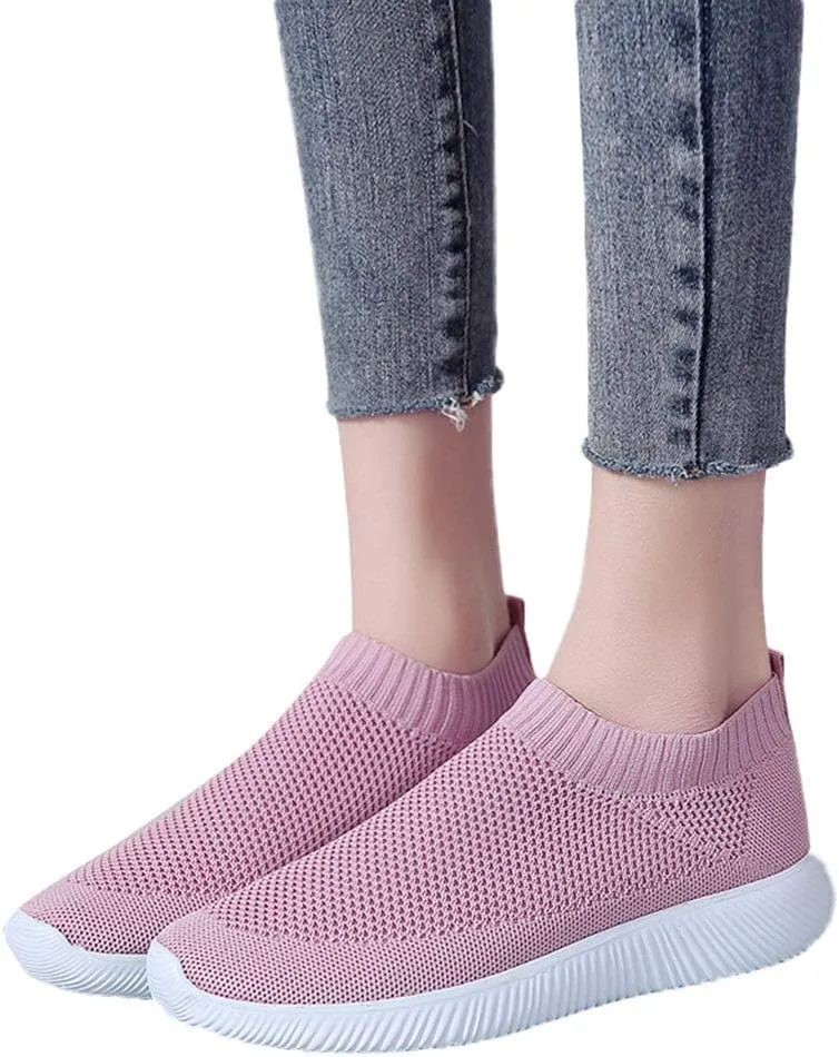 Women's Fashion Sneaker Mesh Slip On Black Non Slip Shoes for Women Comfortable Cheap Running Shoes Canvas Loafers Women Shoes Cute Sneakers for Women