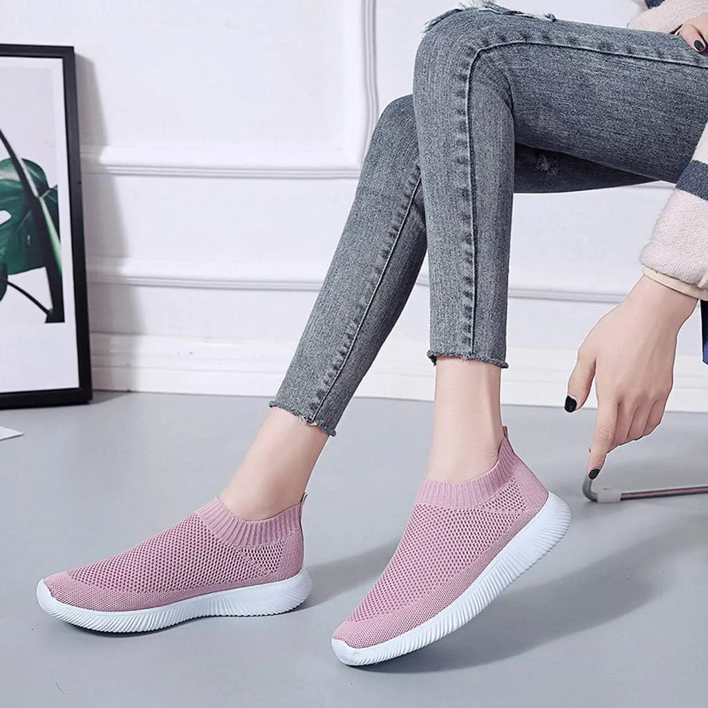 Women's Fashion Sneaker Mesh Slip On Black Non Slip Shoes for Women Comfortable Cheap Running Shoes Canvas Loafers Women Shoes Cute Sneakers for Women